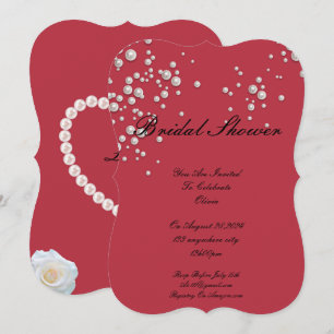 invitación de boda de perla roja carmesí