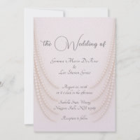 Invitación de boda de perlas rosadas elegantes