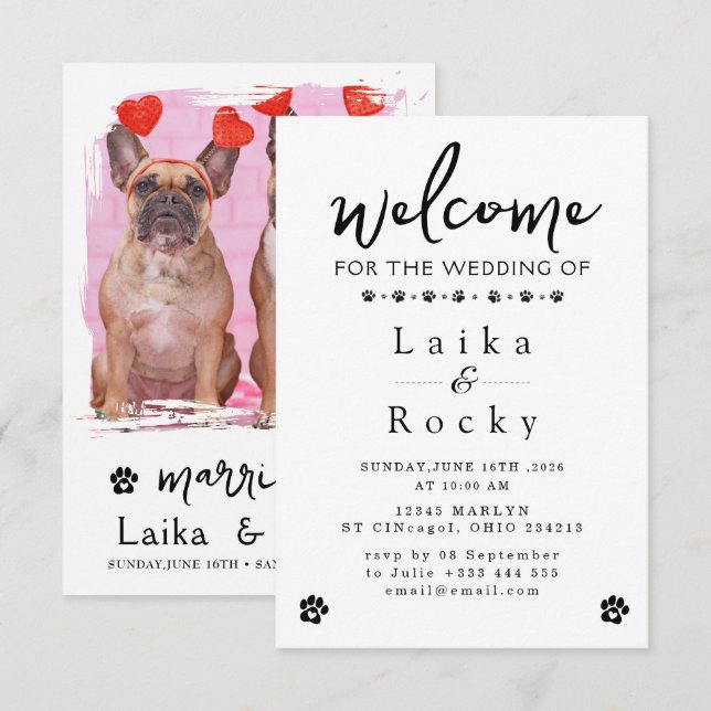 Invitación de Boda de Perro (Anverso / Reverso)