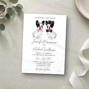 invitación de boda de perro de tema de Bulldog Fra