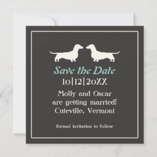 Invitación de boda de perros Dachshund para guarda