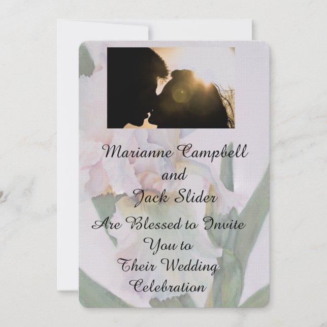 INVITACIÓN DE BODA DE PERSONALIZABLE DE IRIS BLANC (Anverso)