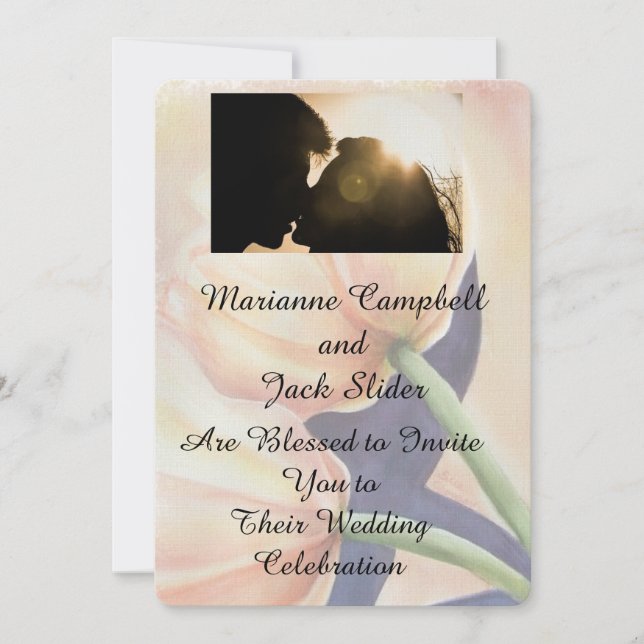 INVITACIÓN DE BODA DE PERSONALIZABLE DE TULIPS nar (Anverso)
