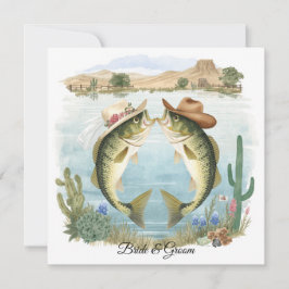 Invitación de Boda de Pesca en Texas Sombrero de V