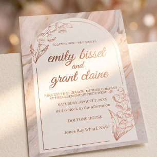 Invitación de boda de piedra mármol ágata