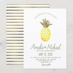 Invitación de Boda de Piña al Agua Tropical con Ho