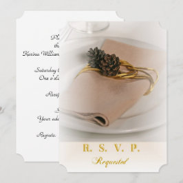 Invitación de boda de piña y servilleta