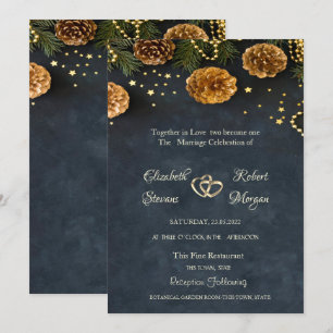Invitación de boda de piñas y estrellas