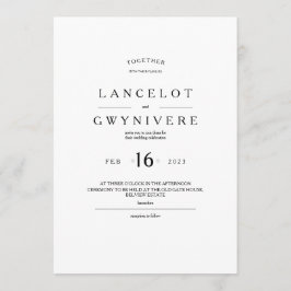 Invitación de boda de plantilla de texto 5x7.