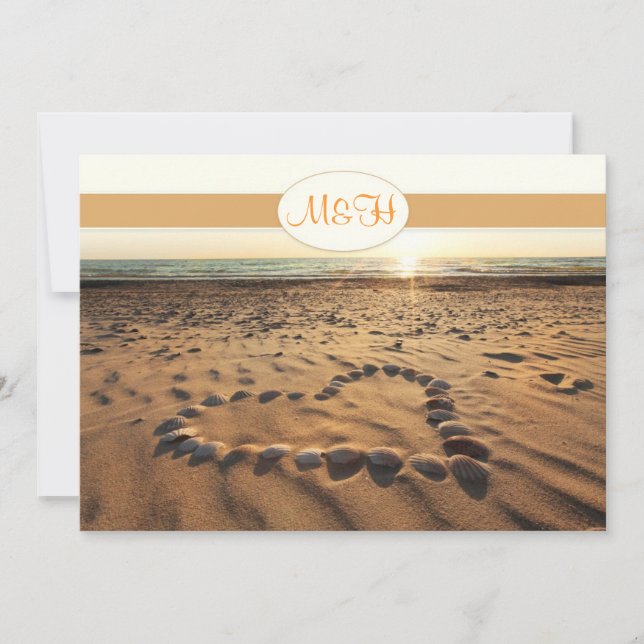 invitación de boda de playa (Anverso)