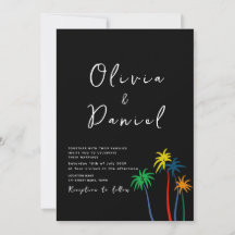 Invitación de boda de playa chic moderna