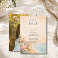 Invitación de Boda de Playa con Foto de Destino en