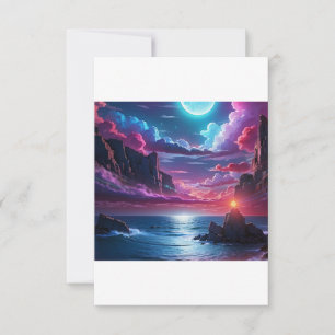 Invitación de boda de playa con puesta de sol en e