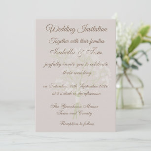 Invitación de Boda de Playa Costera   Suave Neutra