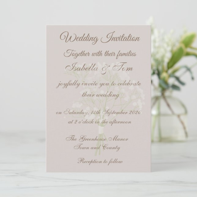 Invitación de Boda de Playa Costera | Suave Neutra (Anverso de pie)