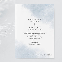 INVITACIÓN DE BODA DE PLAYA EN COLOR DE AGUA AZUL 