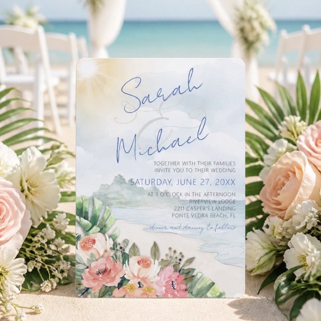 Invitación de boda de playa moderna (Subido por el creador)