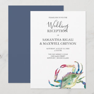 Invitación de boda de playa solo recepción