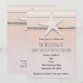 Invitación de boda de playa Starfish Melocotones y
