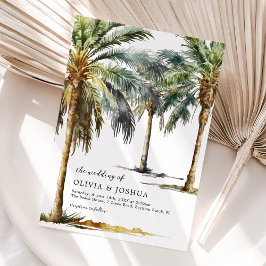 Invitación de Boda de Playa Tropical con Acuarela