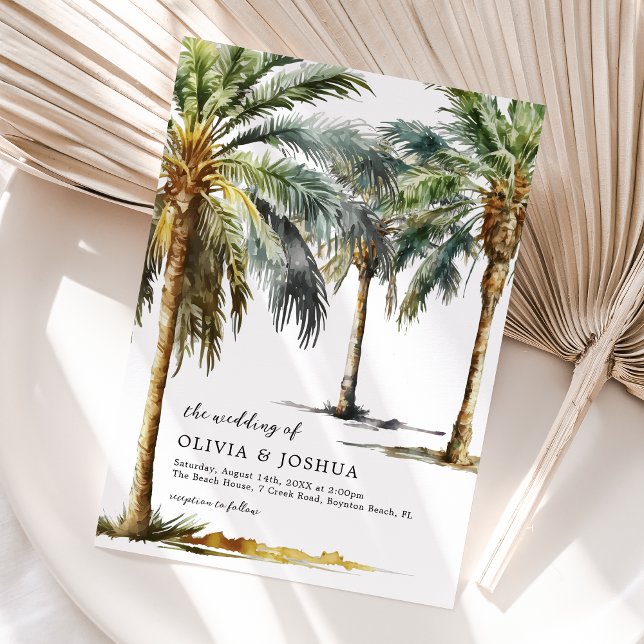 Invitación de Boda de Playa Tropical con Acuarela (Subido por el creador)