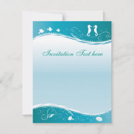 Invitación de boda de playa turquesa