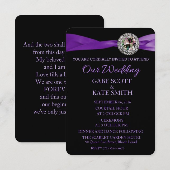 INVITACIÓN DE BODA DE Poema personalizable (Anverso / Reverso)