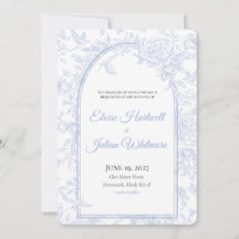 Invitación de boda de porcelana de prado con chino