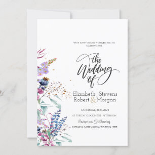 Invitación de boda de pradera de flores silvestres