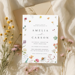 Invitación de boda de pradera de flores silvestres