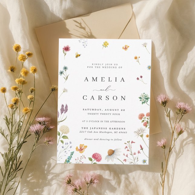 Invitación de boda de pradera de flores silvestres (Subido por el creador)