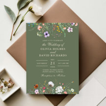 Invitación de Boda de Pradera de Flores Silvestres