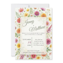Invitación de boda de pradera de flores silvestres