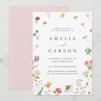 Invitación de boda de pradera de flores silvestres