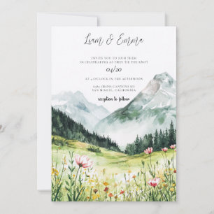 Invitación de boda de pradera de montaña