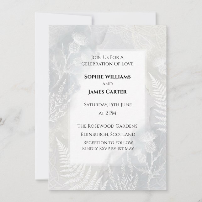 Invitación de boda de prado de flores silvestres (Anverso)