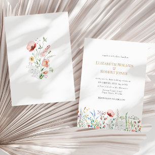 Invitación de boda de prado de flores silvestres a