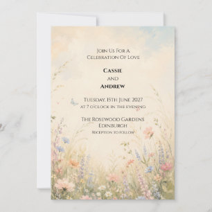 Invitación de boda de prado de flores silvestres p