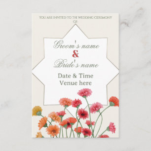 Invitación de boda de prado floral vibrante