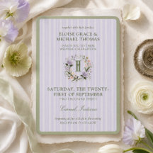 Invitación de boda de primavera con cresta floral 