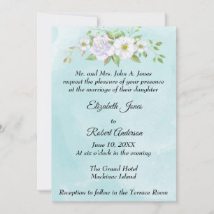 Invitación de boda de primavera con flor de boda b