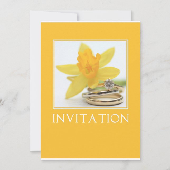 invitación de boda de primavera con narcisos amari (Anverso)