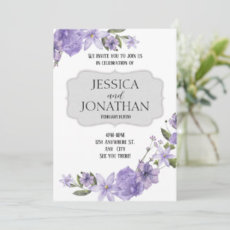Invitación de boda de primavera púrpura 