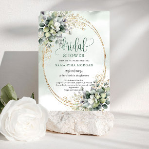 Invitación de boda de Pure Garden Eucalyptus Gold