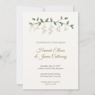 Invitación de boda de rama de campanilla japonesa