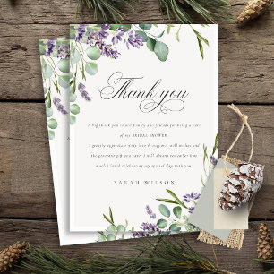Invitación de boda de ramo de eucalipto lavanda