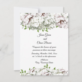 Invitación de boda de ramo mixto de flores