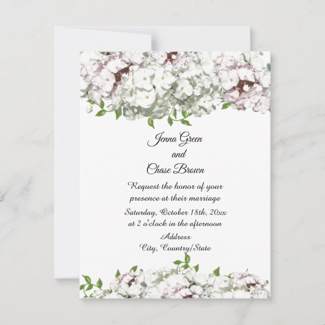 Invitación de boda de ramo mixto de flores (Anverso)