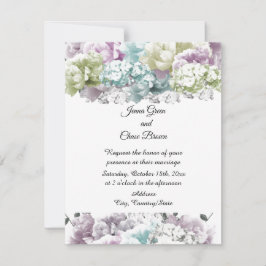 Invitación de boda de ramo pastel mixto