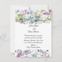 Invitación de boda de ramo pastel mixto